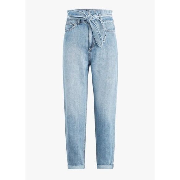 JOES JEANS Brinkley High Rise Paperbag Jeans Self Tie Waist Loose Fit Light Wash - Picture 6 of 14